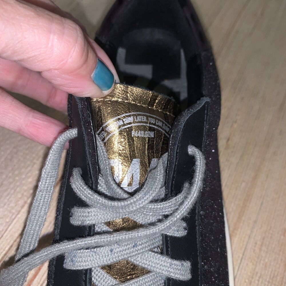 P448 John Glitter Black/Gold Low Top Sneakers Women’s US 7.5 Preppy Casual EU 38 - Picture 9 of 16